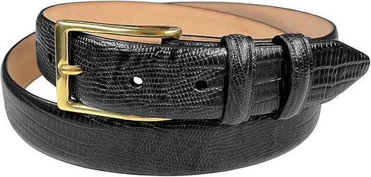 Adam Gold Men's Genuine Full-Grain Cowhide Leather Dress Belt 1-1/8"(30mm) Wide Polished Buckle