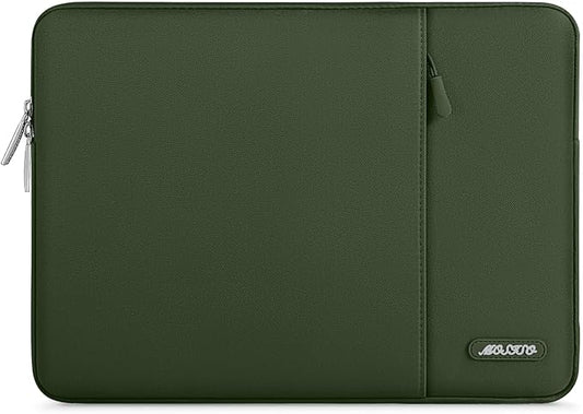MOSISO Laptop Case 15 inch, 15 inch Laptop Sleeve Compatible with MacBook Air M5 A3448 M4 A3241 M3 A3114 M2 A2941 2026-2023, Dell XPS, Polyester Vertical Computer Sleeve Bag with Pocket, Army Green