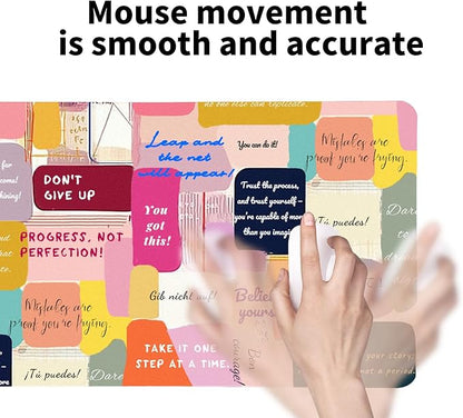 Motivational Desk Mat for Women, Waterproof PU Leather Desk Pad with Non-Slip Base, Uplifting Gift Inspiring Office Keyboard Mat for Gaming & Home Work（27.56 * 13.78in）