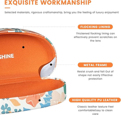 molshine Hard Shell Sunglasses Case,Classic Large Glasses Case for Sunglass, Eyeglasses with Cleaning Cloth, Pocket