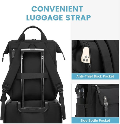LOVEVOOK Laptop Backpack for Women, 15.6 Inch Teacher Nurse Bag Work Travel Computer Backpacks Purse, College Bookbag for School, Water Resistant Daypack, 17.3 inch