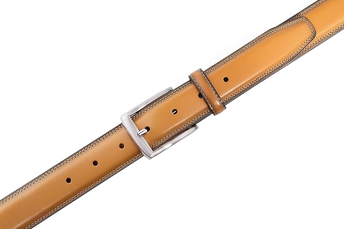 Fabio Valenti Genuine Leather Dress Belts For Men - Mens Belt For Suits, Jeans, Uniform With Single Prong Buckle