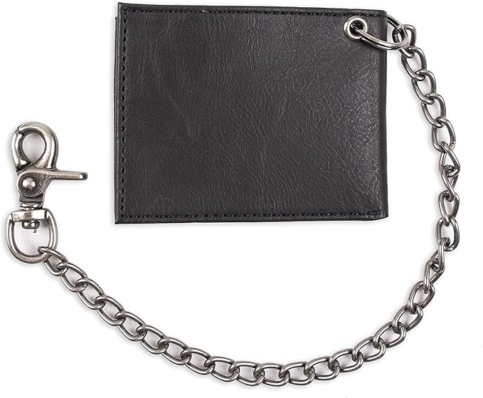 Dickies Men's RFID Everyday Leather Bifold Chain Wallet Black