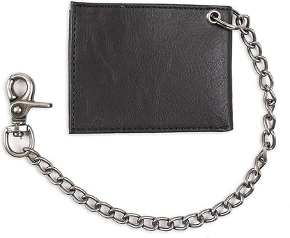 Dickies Men's RFID Everyday Leather Bifold Chain Wallet Black