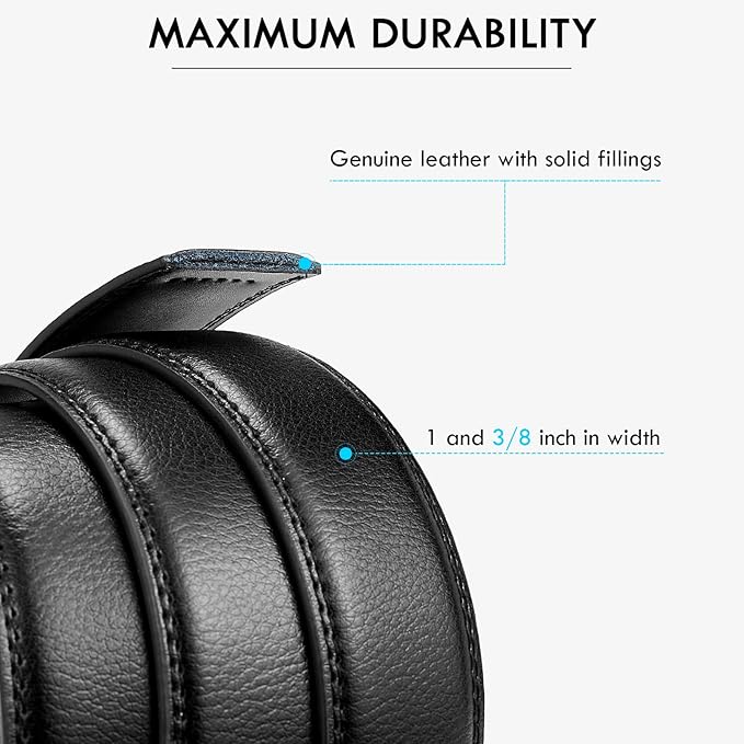 BOSTANTEN Mens Belt Leather Ratchet Belt For Men Dress and Casual with Adjustable Buckle, Trim to Fit