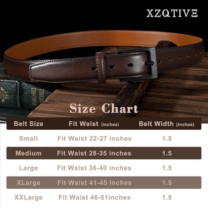 XZQTIVE TSA Belt For Men Metal Free Dress Belts Hypoallergenic Leather Belt With Black Buckle Nickle Free