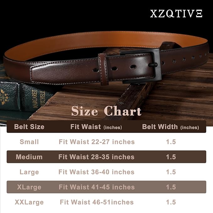 XZQTIVE TSA Belt For Men Metal Free Dress Belts Hypoallergenic Leather Belt With Black Buckle Nickle Free