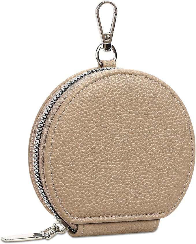 FALAN MULE Coin Purse Small Leather Pouch Wallet Round Zipper Change Pouch for Women