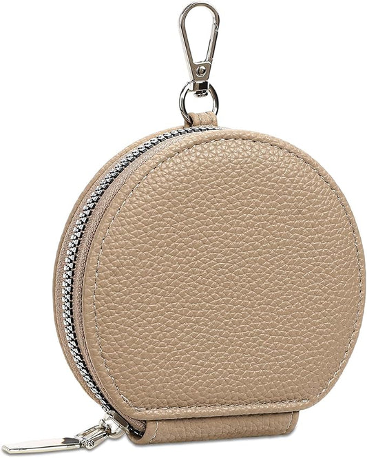 FALAN MULE Coin Purse Small Leather Pouch Wallet Round Zipper Change Pouch for Women