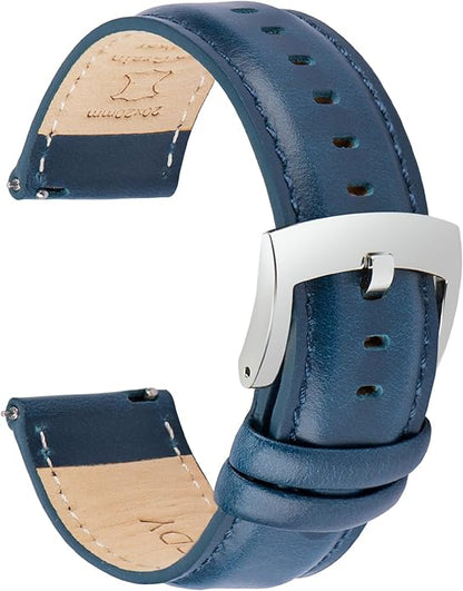 OTTOODY Leather Watch Bands Quick Release, Elegant Top Grain Leather Watch Straps for Men & Women, Choice of Color & Width - 18mm, 19mm, 20mm, 21mm or 22mm Wristbands Bracelet for Watch & Smartwatch