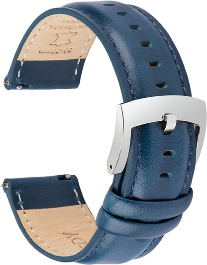 OTTOODY Leather Watch Bands Quick Release, Elegant Top Grain Leather Watch Straps for Men & Women, Choice of Color & Width - 18mm, 19mm, 20mm, 21mm or 22mm Wristbands Bracelet for Watch & Smartwatch