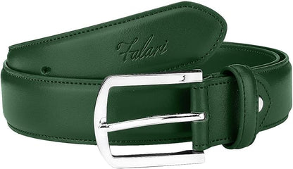 Falari Men Genuine Leather Casual Dress Belt With Single Prong Buckle, Classic Style Belt