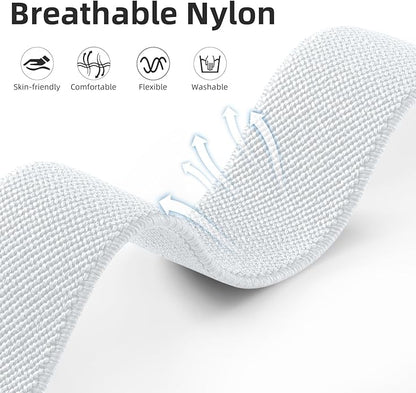 DaQin 3 Pack Nylon Watch Bands Compatible with 16mm 18mm 20mm 22mm Quick Release Watch Band, Adjustable Soft Stretchy Solo Loop Strap Elastic Braided Relacement Wristband for Men Women