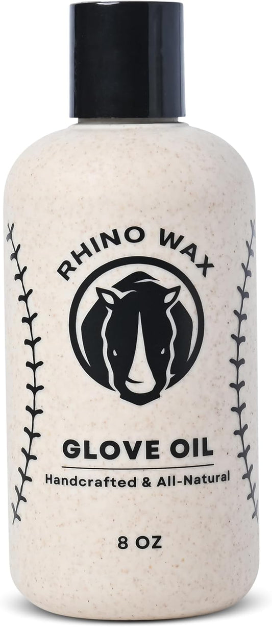 Rhino Wax - Baseball Glove Oil 8 oz (Not Made in China) - Softens & Hydrates Leather Fibers - Improves Ball Gloves Flexibility - Break in Mitts Fast - Natural Ingredients - Proudly Made in the USA