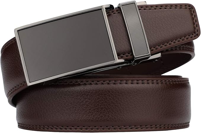 HIMI Men's Comfort Genuine Leather Ratchet Dress Belt with Automatic Click Buckle