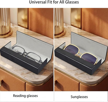 Glasses Case hard shell,3-in-1 Sunglasses Case & Eyeglass Case with Cleaning Cloth & Storage Pouch
