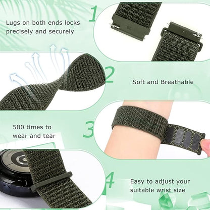 19mm Nylon Sport Quick Release Watch Bands Compatible with GRV FC1/FC5/Willful/YAMAY/Letsfit/LETSCOM/TEMINICE/LIFEBEE/Lintelek ID205 ID205L ID205G ID205S ID205U/Blackview Band for Women Men