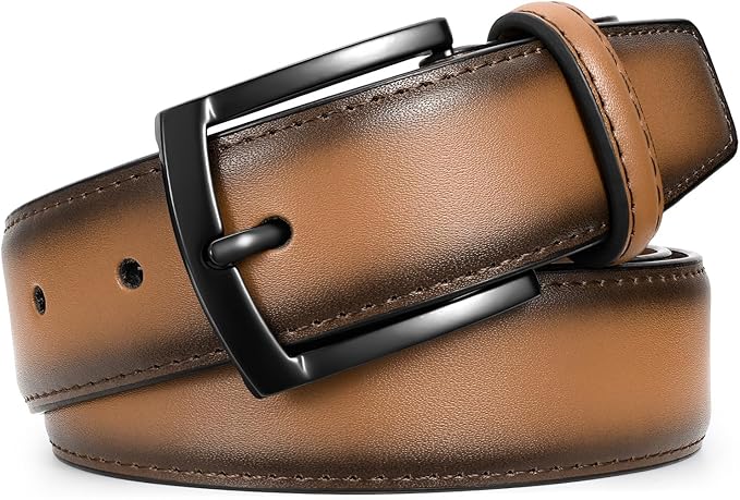 Men's Belt Genuine Leather Belt for Men Dress Casual Golf Jeans Pants 1 3/8"