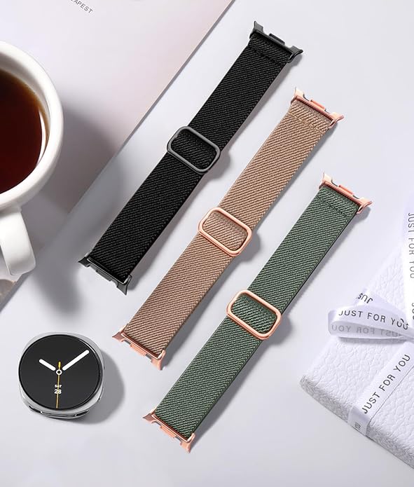 Lerobo Elastic Bands Compatible with Samsung Galaxy Watch 8 7 6 5 4 40mm 44mm/Galaxy Watch 8 Classic 6 4 Classic 43mm 47mm 42mm 46mm/5 Pro Band 45mm/Active 2,3 Pack 20mm Adjustable Nylon Sport Band