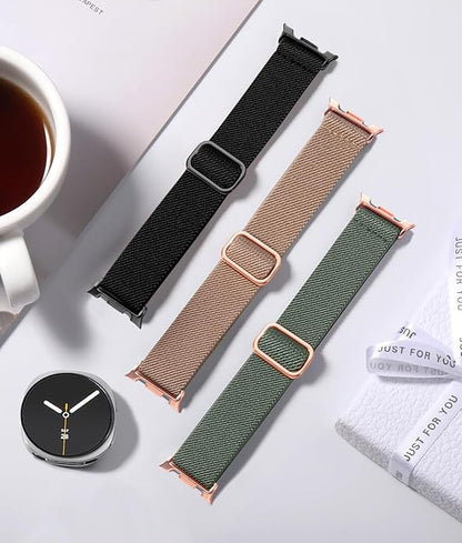 Lerobo Elastic Bands Compatible with Samsung Galaxy Watch 8 7 6 5 4 40mm 44mm/Galaxy Watch 8 Classic 6 4 Classic 43mm 47mm 42mm 46mm/5 Pro Band 45mm/Active 2,3 Pack 20mm Adjustable Nylon Sport Band