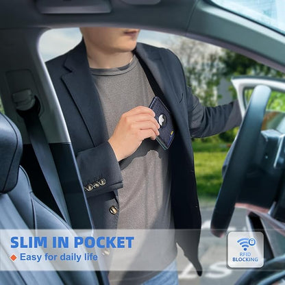 BULLIANT Men Wallet Airtag&Standard Use,Slim Front Pocket Wallet Money Clip for Gifg Men RFID Blocking 11Cards