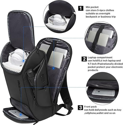 BANGE Business Laptop Smart backpack Can Hold 15.6 Inch Laptop Commute Backpack Carry on bag for men and women (Black)
