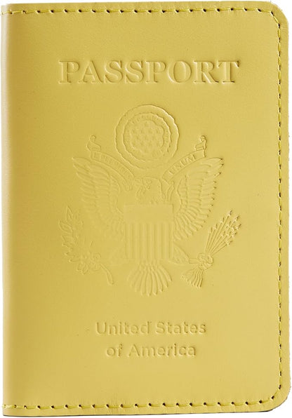 INCARNE US Leather Passport Holder for Travel - Passport Case - Passport Wallet for Men - Passport Cover for Women Sleeve Protector - Travel Essentials Vacation Luggage Travel Gifts - Classic Blue