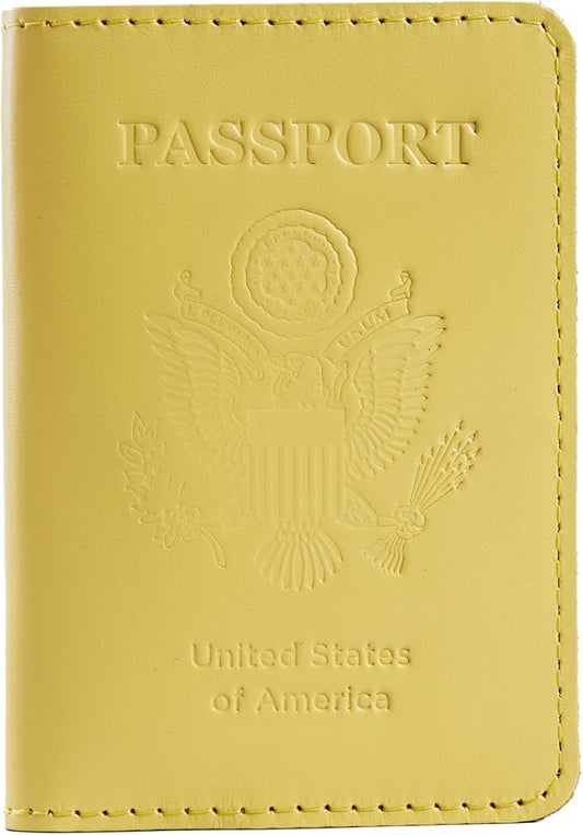 INCARNE US Leather Passport Holder for Travel - Passport Case - Passport Wallet for Men - Passport Cover for Women Sleeve Protector - Travel Essentials Vacation Luggage Travel Gifts - Classic Blue