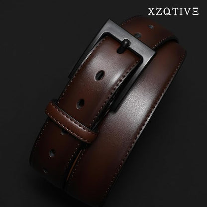 XZQTIVE TSA Belt For Men Metal Free Dress Belts Hypoallergenic Leather Belt With Black Buckle Nickle Free