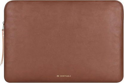 Comfyable Slim Protective Laptop Sleeve Compatible with 13/14 Inch MacBook Air & MacBook Pro M5/M4/M3/M2 Pro/Max 2026, Mac Travel Case, Laptop Pouch, Slim PU Leather Cover, Brown