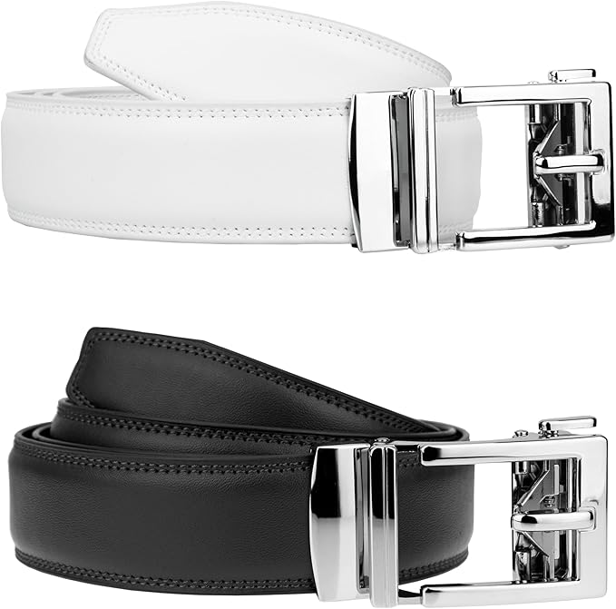 Gelante Ratchet Belt for Men, Mens Belts Leather 1.3'' Adjustable Trim to Fit Dress Belt