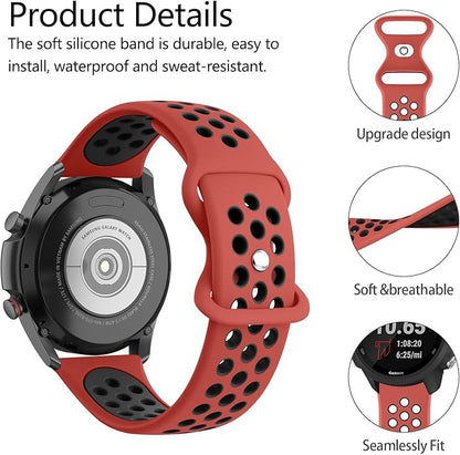 Meliya 20mm 22mm Watch Bands Quick Release Replacement Wristband, Soft Silicone Bands Breathable Sport Replacement Straps for Men Women