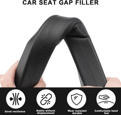 2 Pack Car Seat Gap Filler Car Seat Gap Interior Universal Fit PU Leather Car Seat Gap Plug for Filling Gaps Between Seats and Consoles Stop Things from Dropping