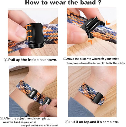 Mazoft Braided Sport Band Compatible with Samsung Galaxy Watch Band 7/FE/6/5/4/3 & Watch 5 Pro & 6/4 Classic &Gear S3/S2, 20mm & 22mm watch band for Samsung Watch 47mm 46mm 45mm 44mm 40mm 43/42/41mm