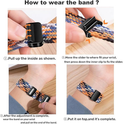 Mazoft Braided Sport Band Compatible with Samsung Galaxy Watch Band 7/FE/6/5/4/3 & Watch 5 Pro & 6/4 Classic &Gear S3/S2, 20mm & 22mm watch band for Samsung Watch 47mm 46mm 45mm 44mm 40mm 43/42/41mm