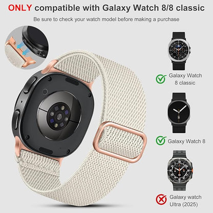 Lerobo Elastic Bands Compatible with Samsung Galaxy Watch 8 7 6 5 4 40mm 44mm/Galaxy Watch 8 Classic 6 4 Classic 43mm 47mm 42mm 46mm/5 Pro Band 45mm/Active 2,3 Pack 20mm Adjustable Nylon Sport Band