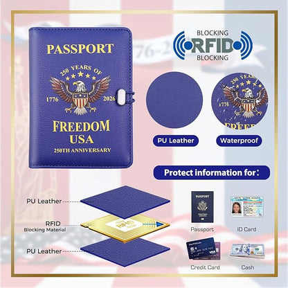 Melsbrinna Premium Leather Passport Holder Covers Case, Waterproof Rfid Blocking Travel Wallet Passport Holder with Pen Holder, Cute Passport Book for Women/Men