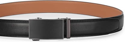 Lingli Men's Belt,Ratchet Dress Belt with Automatic Buckle Brown/Black-Trim to Fit-35mm wide