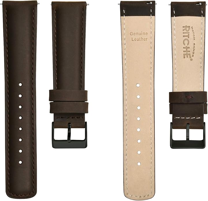Ritche Christmas Gift Quick Release Leather Watch Bands Genuine Watch Straps for Men Women Top Grain Leather Watch Strap, White Elephant Gifts, Stocking Stuffers for Men, Father's Day gifts