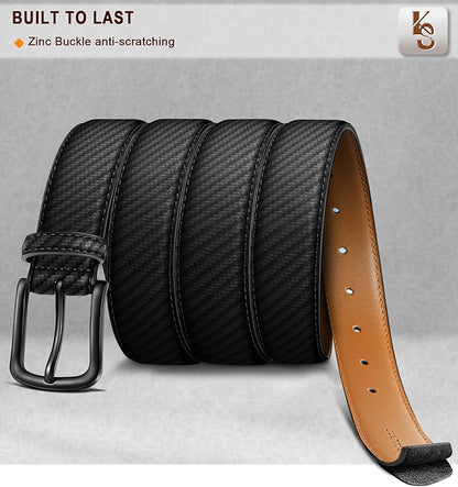 KEMISANT Men Belt-Genuine Leather Belt for Men Dress Casual Golf Jeans 1 3/8"