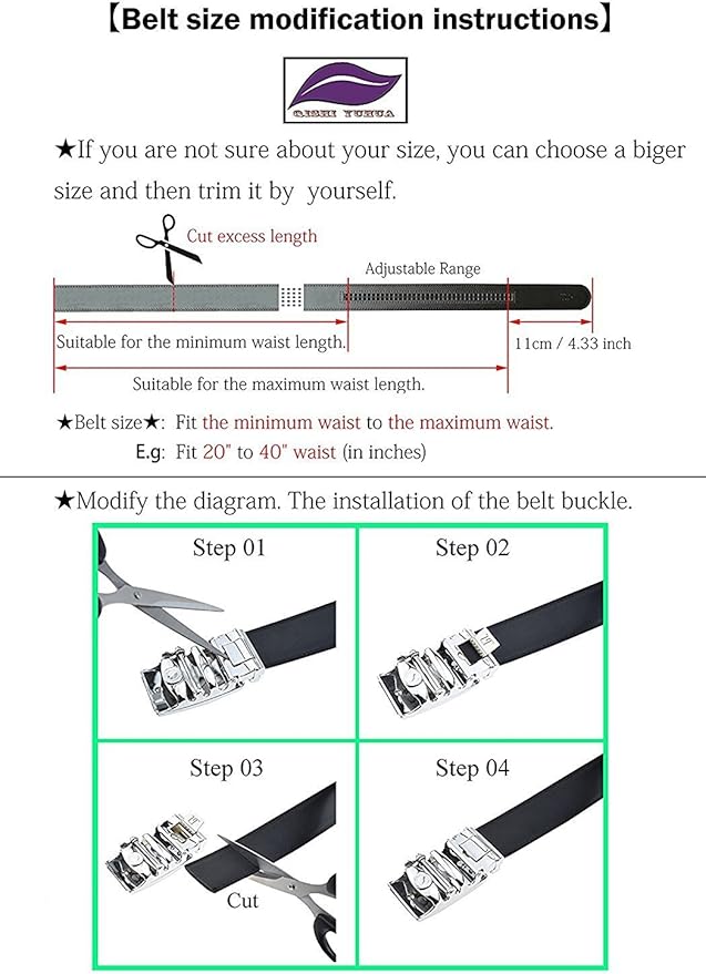 Dubulle Designer Mens Belts, Sliding Automatic Buckle Ratchet Dress Belt TOP Genuine Leather Strap Gifts