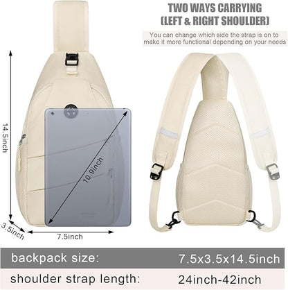 Pritent Crossbody Bags for Women Men Trendy Sling Bag Backpack Casual Chest Bag with Convertible Shoulder Strap