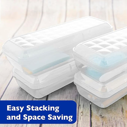 BAZIC PRODUCTS Plastic Pencil Case, Multi Purpose Organizer & Supply Holder, Clear Box Design, Durable Plastic Storage for School, Office, Classroom & Craft Supplies, 1-Pack