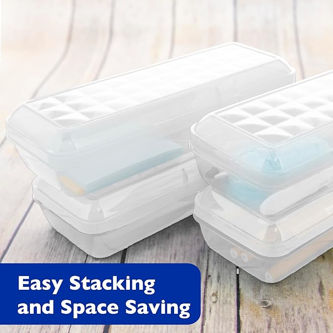 BAZIC PRODUCTS Plastic Pencil Case, Multi Purpose Organizer & Supply Holder, Clear Box Design, Durable Plastic Storage for School, Office, Classroom & Craft Supplies, 4-Pack