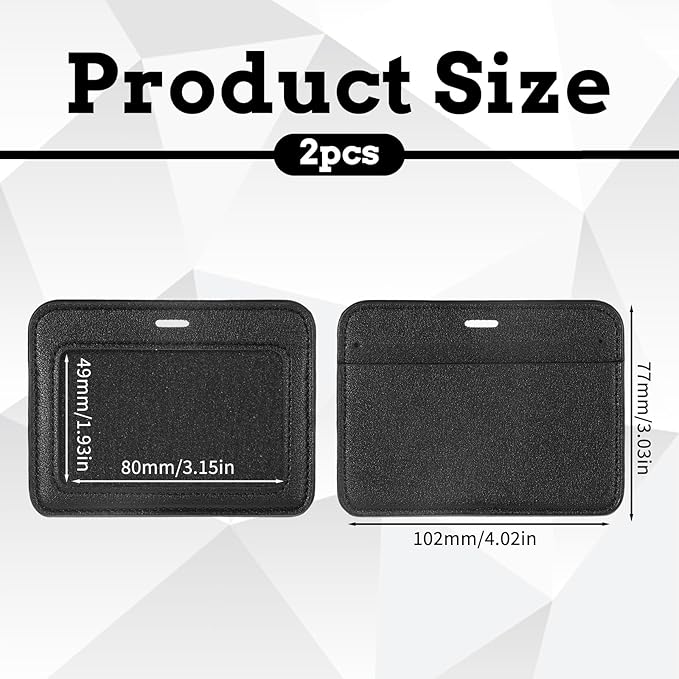 1 Pcs ID Badge Holder Horizontal Black Badge Holder Name Tag Holders Leather Black Waterproof Name Badges Holders Single-Side Clear Card Multiple Card Slots Holderes for Staff Offices Employees