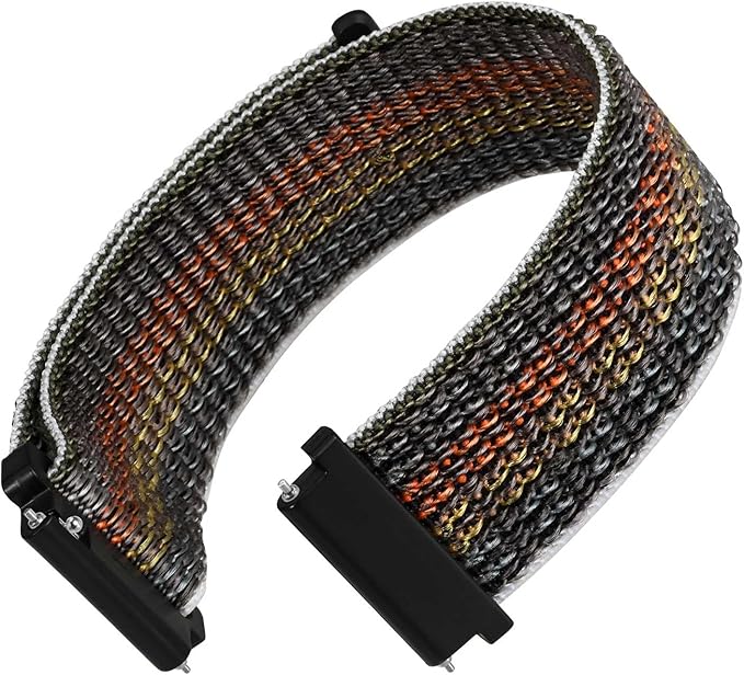 WOCCI 22mm Adjustable Nylon Watch Band, Quick Release Sport Loop Strap (Midnight)