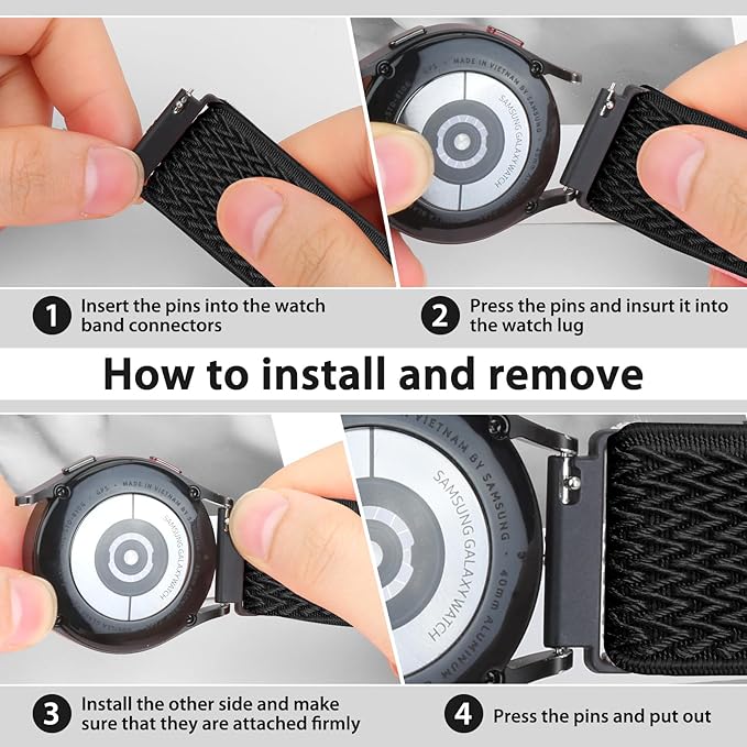 TumpCez Quick Release Watch Band - Choice of Width -18mm 19mm 20mm 22mm 24mm Watch Bands, Solo Loop Adjustable Elastic Nylon Watch Straps Replacement Wristband for Men Women