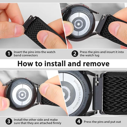 TumpCez Quick Release Watch Band - Choice of Width -18mm 19mm 20mm 22mm 24mm Watch Bands, Solo Loop Adjustable Elastic Nylon Watch Straps Replacement Wristband for Men Women