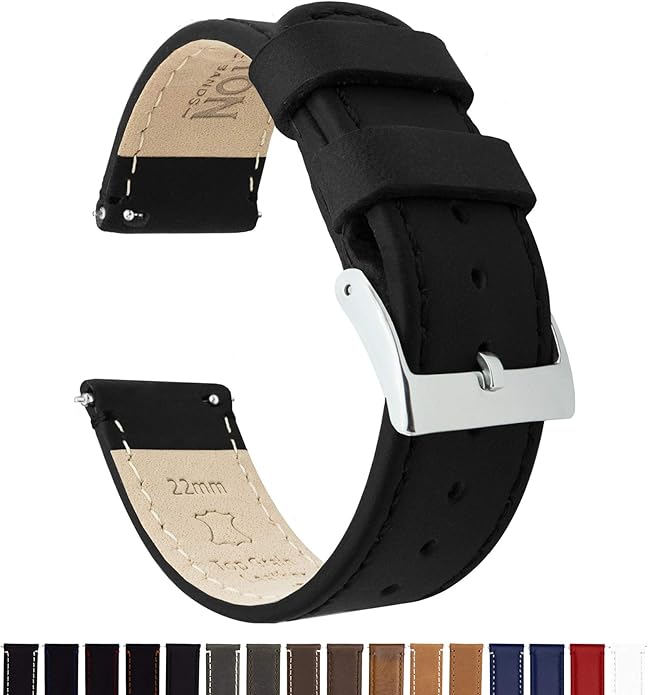 BARTON WATCH BANDS - Top Grain Leather Watch Bands Compatible with Apple Watch Models - 1, 2, 3, 4, 5, 6, 7, 8, 9, 10, SE, Ultra & Ultra 2