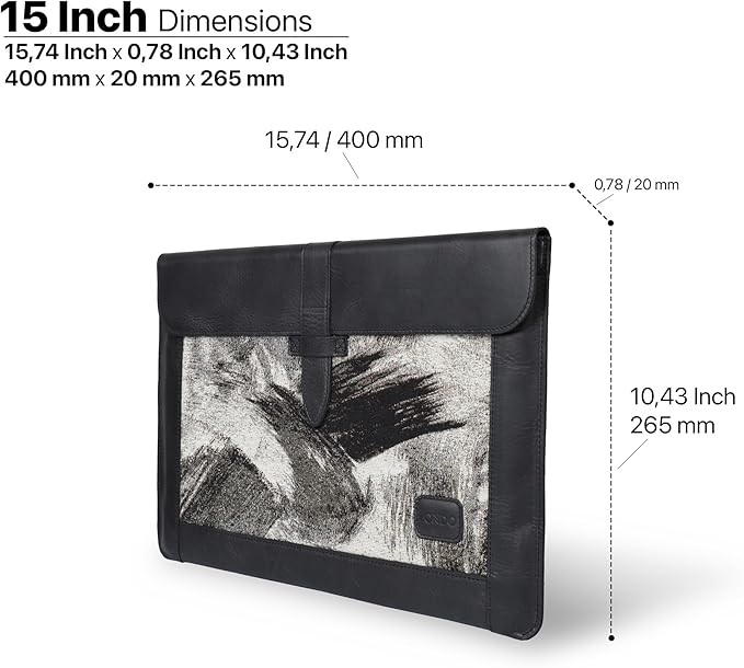 Londo Top Grain Leather Sleeve, Bohemian Bag for MacBook Pro and Air, 16 Inch, 15 Inch, 14 Inch, 13 Inch & 13.3 Inch, iPad Pro 12.9-inch Case